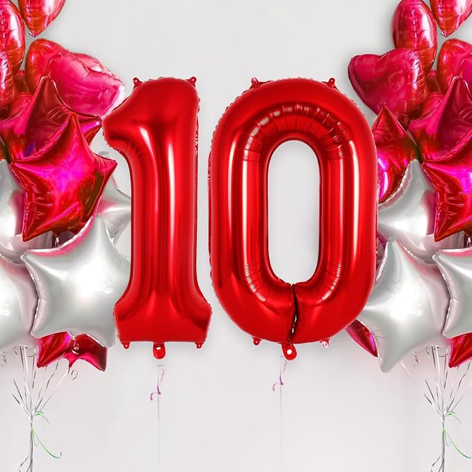 Red Number 0 Balloon 40 Inch, Big Large Foil Helium Number Balloons, Jumbo - Image 2