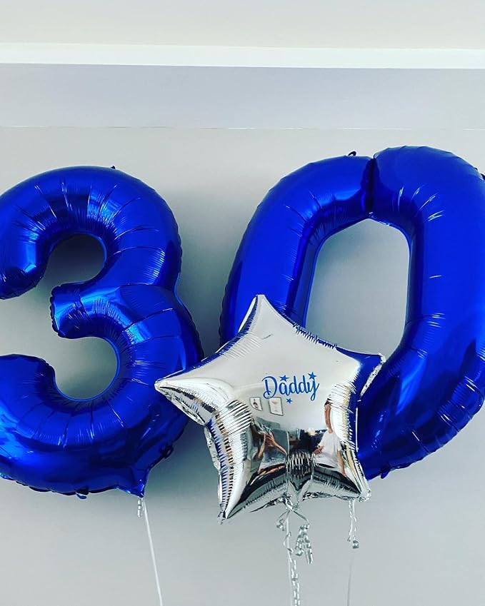 40 Inch Navy Blue 60 Number Balloons Giant Jumbo Huge 60 Foil Mylar Helium - Image 4