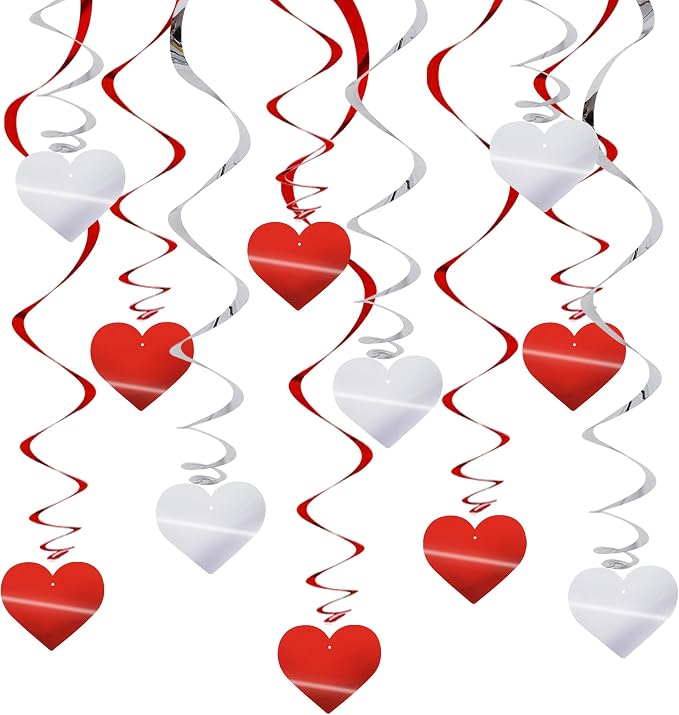 BEISHIDA Happy Valentine's Day Hanging Swirls Valentine's Decorations Red by Beishida