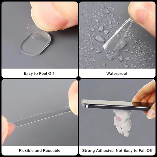 400 Pcs Clear Double Sided Sticky Dots, Removable Mounting Putty Adhesive Pads - Image 2