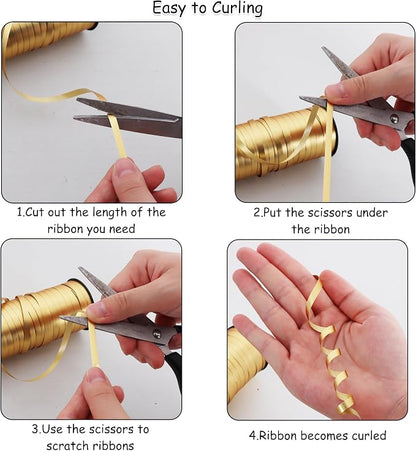 BEISHIDA Red and Gold Curling Ribbons Balloon String Ribbons - Image 3