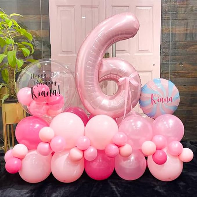 Light Pink 8 Balloon, 40 Inch Large Pastel Pink Foil Helium Number Balloons 0-9 - Image 5