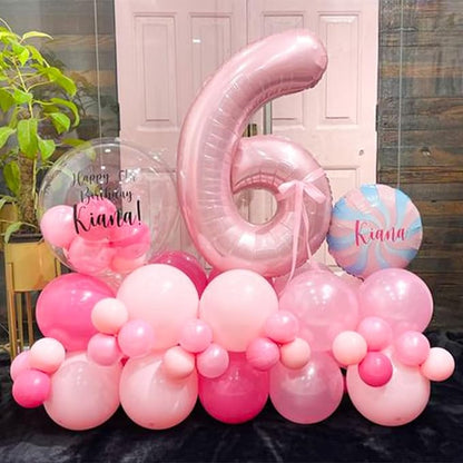 Light Pink 7 Balloon, 40 Inch Large Pastel Pink Foil Helium Number Balloons 0-9 - Image 5