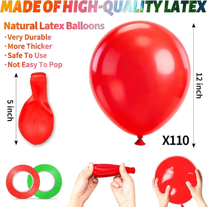 KUULBELA Rainbow Balloons 110 Pack 12 Inch Assorted Color Ballons Helium Latex - Image 3