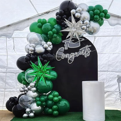 Black and Green Silver Balloon Arch Kit - Image 3