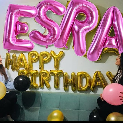TONIFUL 40 Inch Large Rose Red Letter R Balloons Giant Hot Pink Alphabet Letter - Image 6