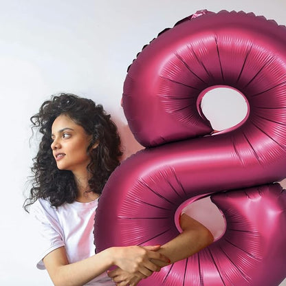 Number 7 Balloons 40 Inch Wine Red Burgundy Foil Number Balloon 7 | Wine Red - Image 4