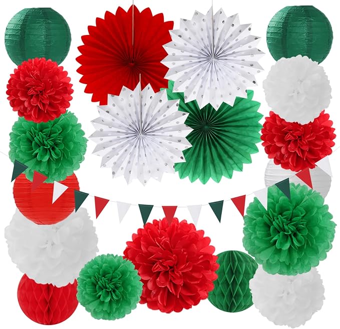 Red Green-White Christmas Party Decorations by Burgleda