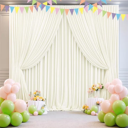 4 Panels Ivory Backdrop Curtains - Image 4