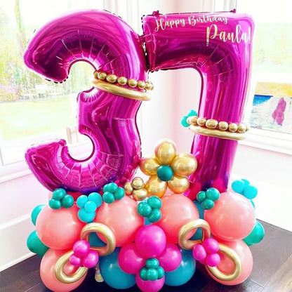 7 Balloon Number Hot Pink 7 Birthday Balloon 40 inch Foil Mylar Large 7 Balloon - Image 4