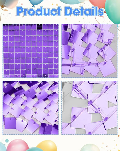 Purple Shimmer Wall Backdrop, 24 Panels, 6x4 Ft Photo Backdrop | wedding - Image 6