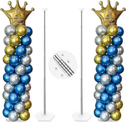 YALLOVE 2-Pack Up to 7-Ft Adjustable Metal Balloon Column Stands | Telescopic by YALLOVEPARTYSUPPLIES