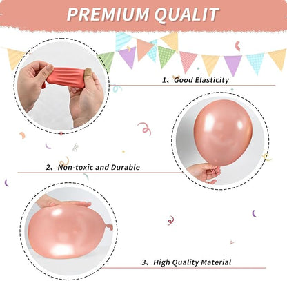 Burgundy Balloons, Rose Champagne Gold Balloons Burgundy Rose Pearl Balloon - Image 6