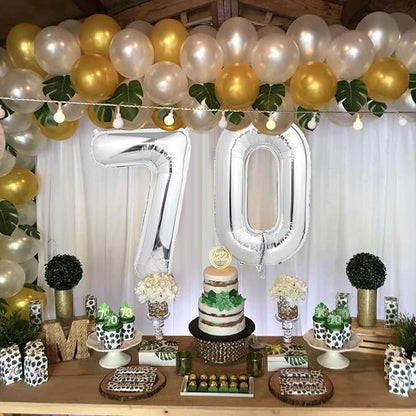Number Balloons Silver Party Balloon - Image 6