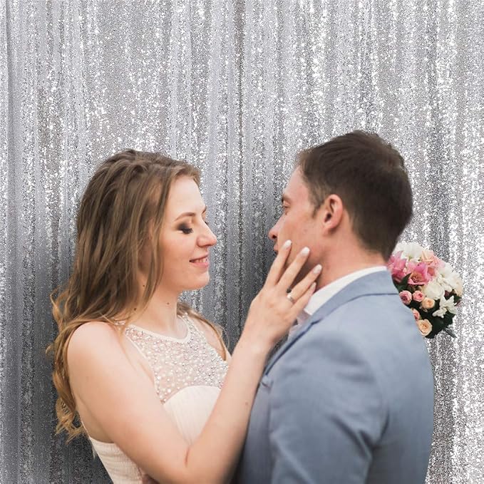 Eternal Beauty Silver 3mm Sequin Backdrop 6x8 Ft - Image 9