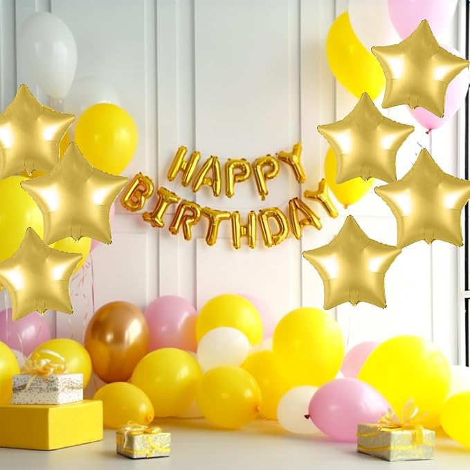 Gold Star Foil Balloons, 18 Inch Metallic Stars Balloon - Image 6