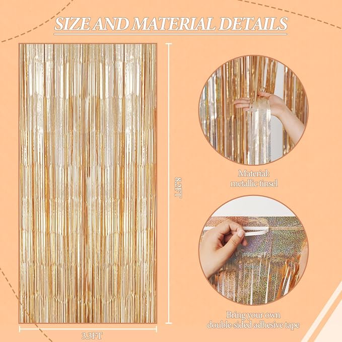 DECOCKRAT 3 Pack Foil Fringe Backdrop - Image 3