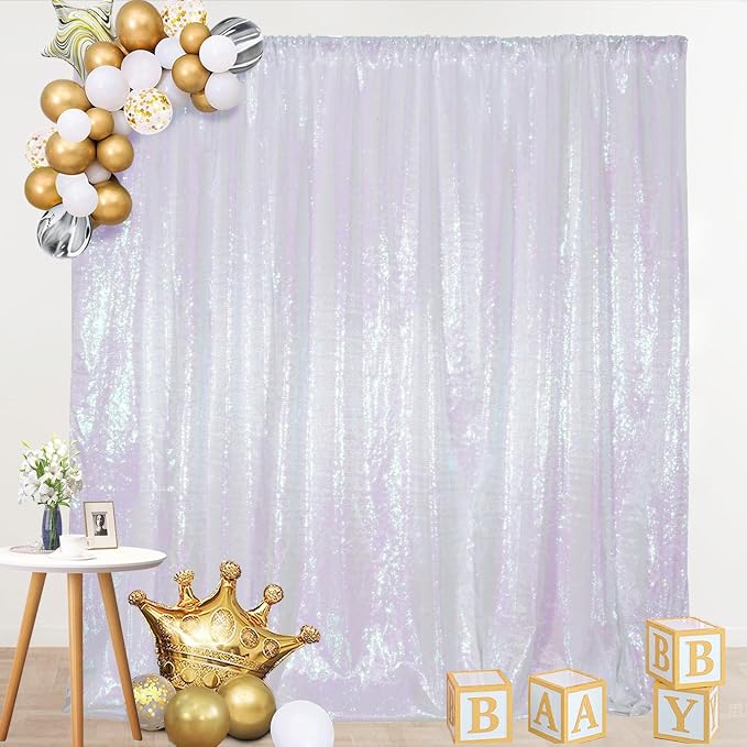 SquarePie 8x8ft Iridescent Sequin Backdrop, High Density Non-Transparent - Image 9
