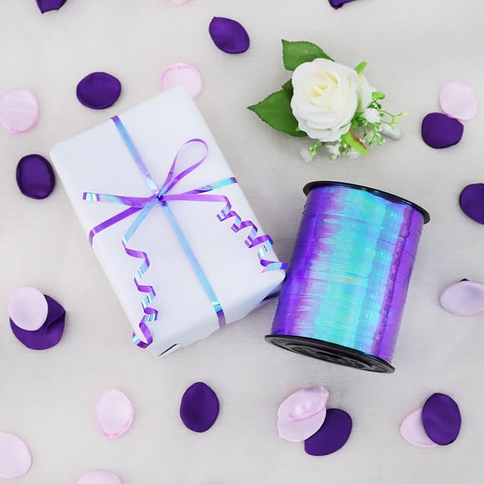 TONIFUL 500 Yards Iridescent Purple Curling Ribbon Balloon String | Iridescent - Image 4