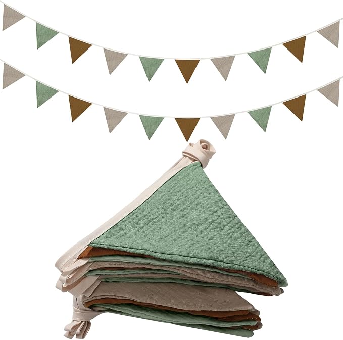 Oudain 2 Pcs Pennant Banner Flags Nursery Garland Triangle Bunting Flags by Oudain