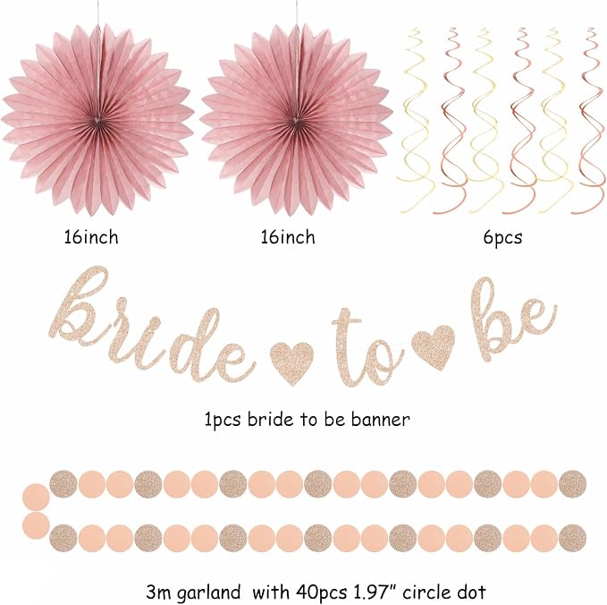 Blush-Pink Rose-Gold Bridal-Shower Party Decorations - Image 2