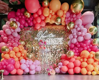 200Pcs Pink and Orange Gold Balloons Garland Arch Kit - Image 4