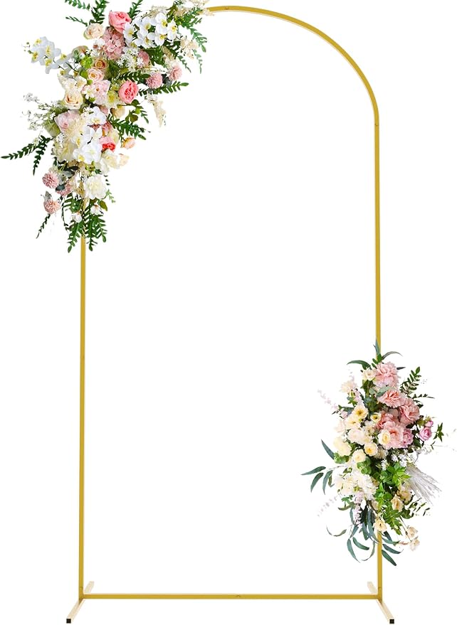 7.2FT Arch Backdrop Stand Gold Metal Wedding Arch Backdrop Stand | Metal by Wokceer