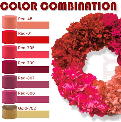 PartyWoo Gold and Burgundy Crepe Paper Streamers 6pcs 492ft Pack of Gold and - Image 3