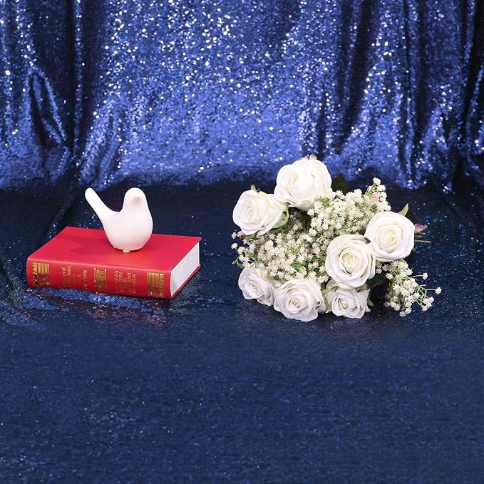 Eternal Beauty Navy Blue 3mm Sequin Backdrop 4x7 Ft - Image 8