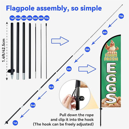 Farm Fresh Eggs Feather Flag - Image 7