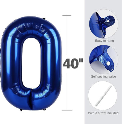 2 Balloon 40 inch Navy Blue Number Balloons - Image 5