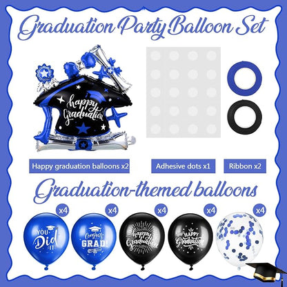 Jenaai Blue and Black 27 Pcs 2026 Graduation Balloon Centerpiece - Image 4