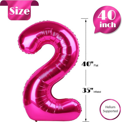 Hot Pink Number 2 Balloon 40 Inch - Image 5