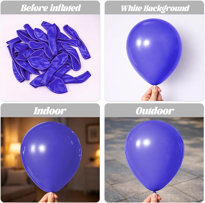 Voircoloria 105pcs Royal Blue Party Balloons, 12inch | - Image 3