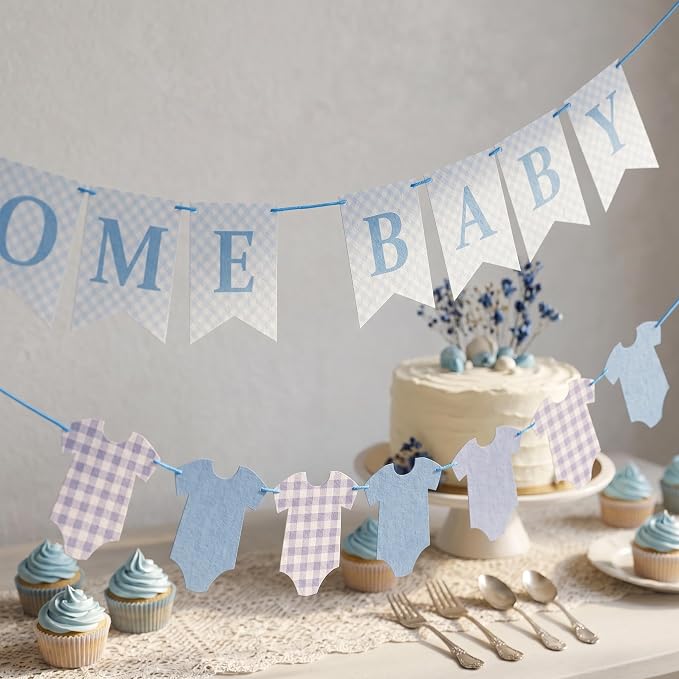 Pre-Strung Baby Boy Baby Shower Banner Sign - Image 4