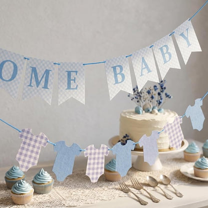 Pre-Strung Baby Boy Baby Shower Banner Sign - Image 4