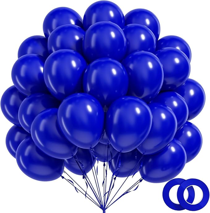 BAUANOOY 100pcs Royal Blue Balloons 12 inch, Baby Shower, Birthday Party by BAUANOOY