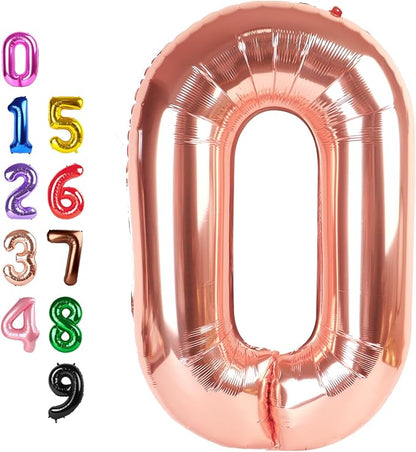 Number Balloons 0 Balloon 40 inch Rose Gold by Enyeopd