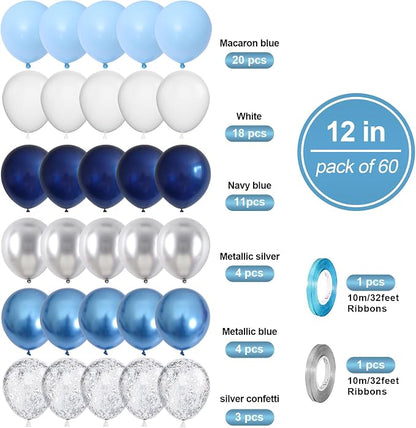 Navy Blue Silver Balloons Set - Image 2