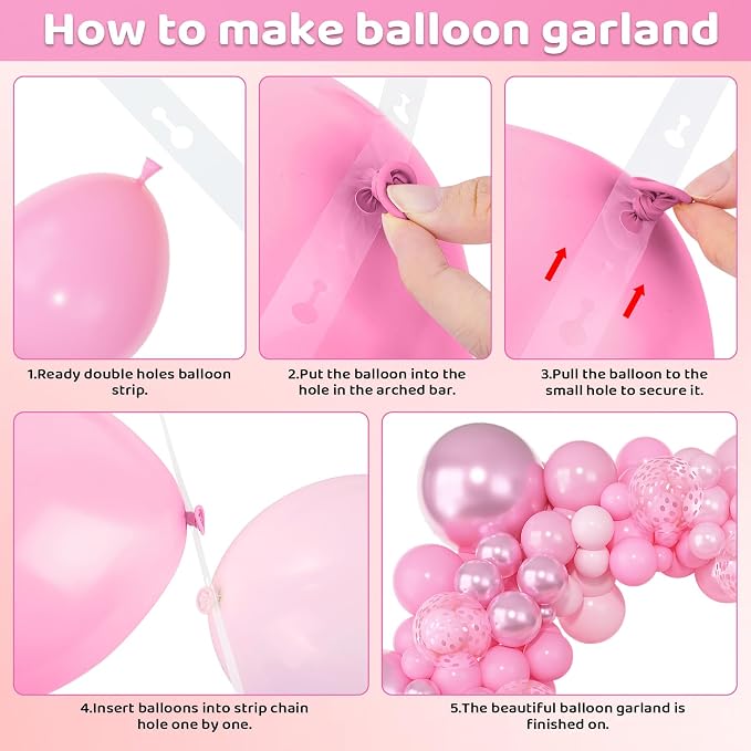 Amandir 153pcs Pastel Light Pink Balloon Garland Arch Kit Different Sizes | 18 - Image 3