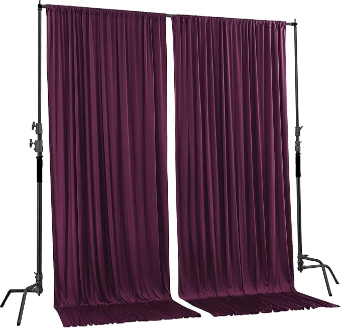 AK TRADING CO. 10 feet x 10 feet Eggplant Purple Polyester Backdrop Drapes - Image 2