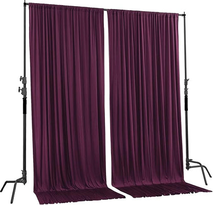 AK TRADING CO. 10 feet x 10 feet Eggplant Purple Polyester Backdrop Drapes - Image 2
