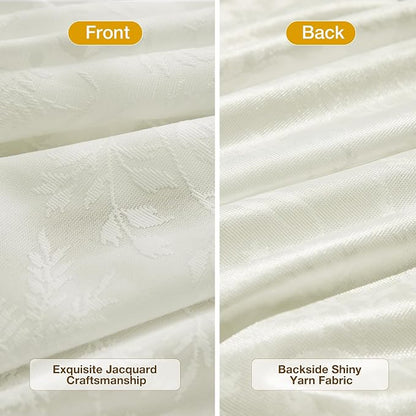 Anmao Cream Semi Sheer Light Filtering Curtains 72 Inches Long 2 Panels - Image 3