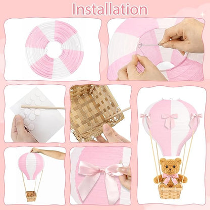 6 Sets Bear Hot Air Balloon Decorations Table Centerpieces - Image 3