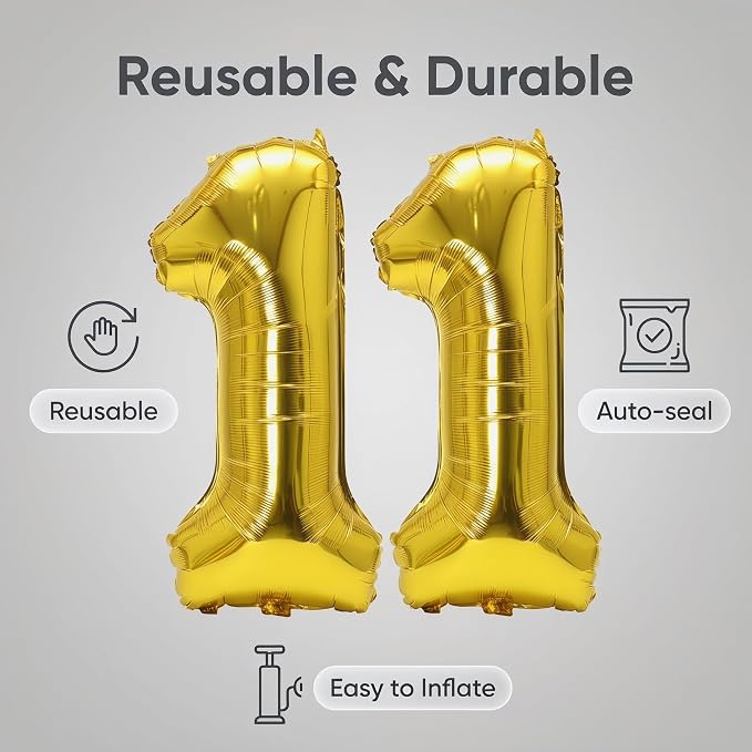 Number 11 Balloon Foil Mylar Balloons - Image 5