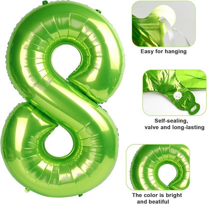 6 Balloon Number 40 Inch Light Green Balloons - Image 6