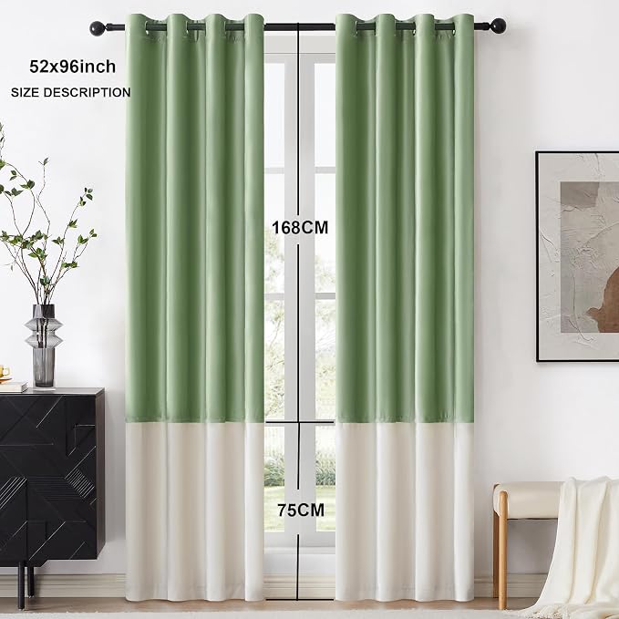 BULBUL Luxury Two Tone Velvet Curtains 96 inch - Image 6