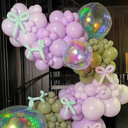 Iridescent Balloons 9 pcs, Giant 4D Round Balloons 22 Inch Clear Ball Balloon - Image 3