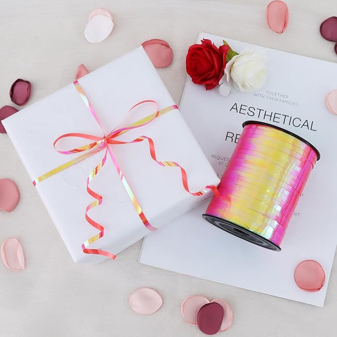 TONIFUL 500 Yards Iridescent Red Curling Ribbon Balloon String | Iridescent - Image 4