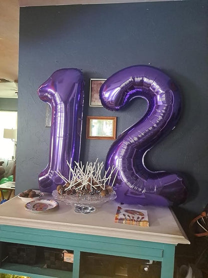 Number Balloons 12 Balloon 40 inch Purple - Image 3